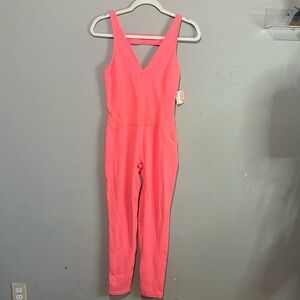 NWT FP Movement by Free People Never Better One-Piece Neon Coral Orange Size S